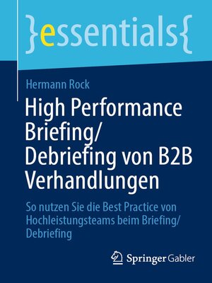 cover image of High Performance Briefing/Debriefing von B2B Verhandlungen